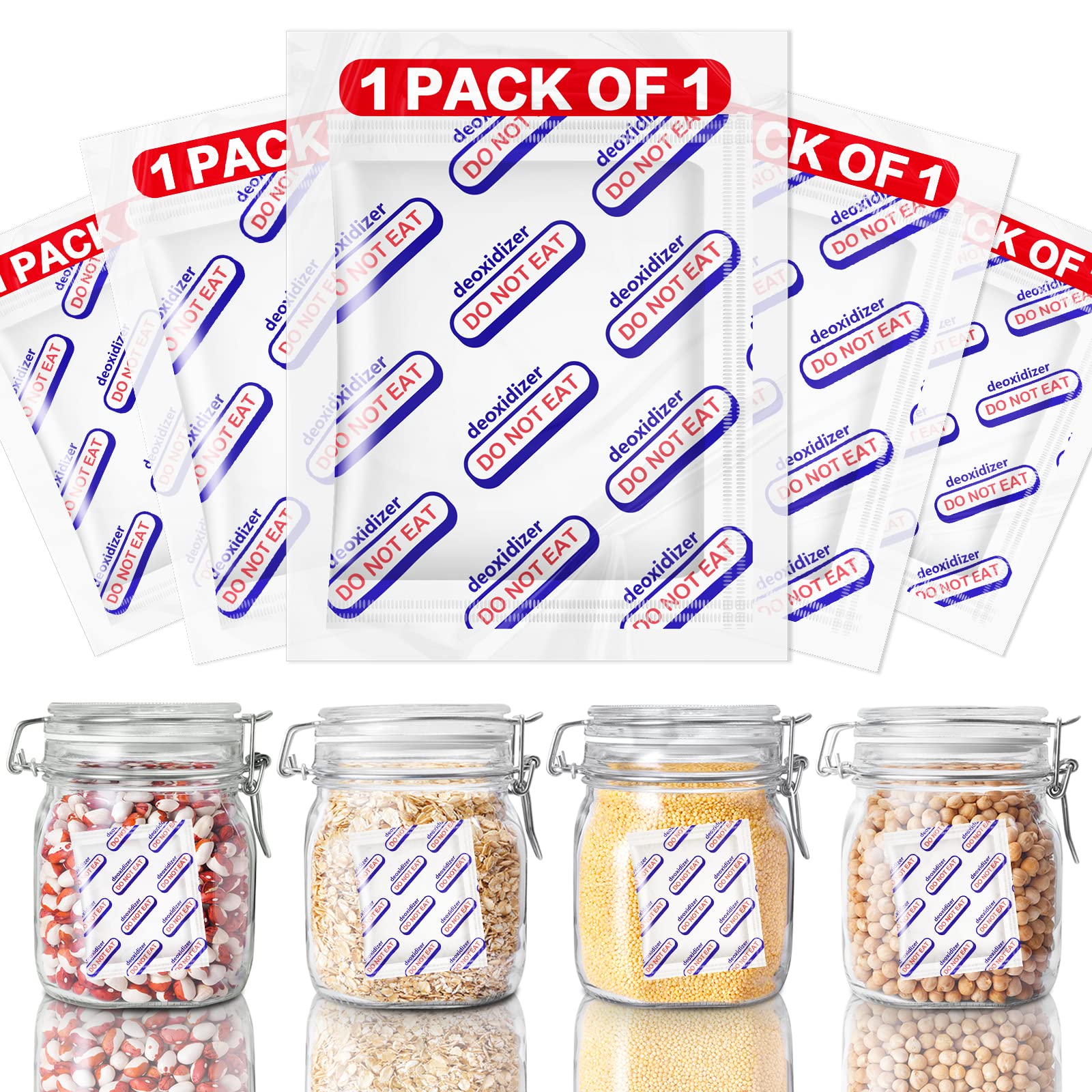 2000cc Oxygen Absorbers for Food Storage - 30 Count Individually Wrapped Oxygen Absorbers for Long Term Food Storage, Work with Mylar Bags, Mason Jars, Freeze Dryer to Dehydrated & Preserved Foods