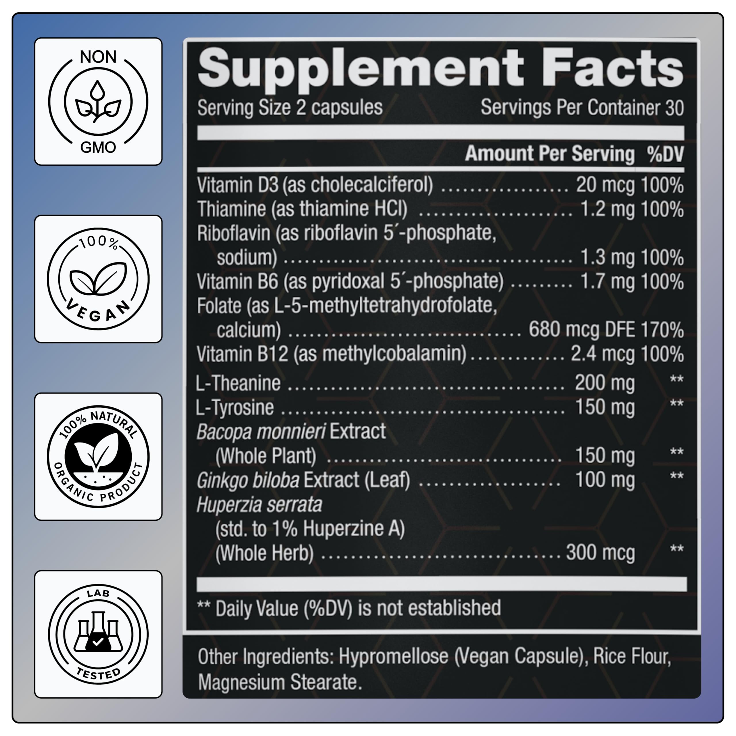 11-in-1 Nootropic Brain Supplement - Memory, Focus & Clarity - 60 Capsules — Amazon image 5