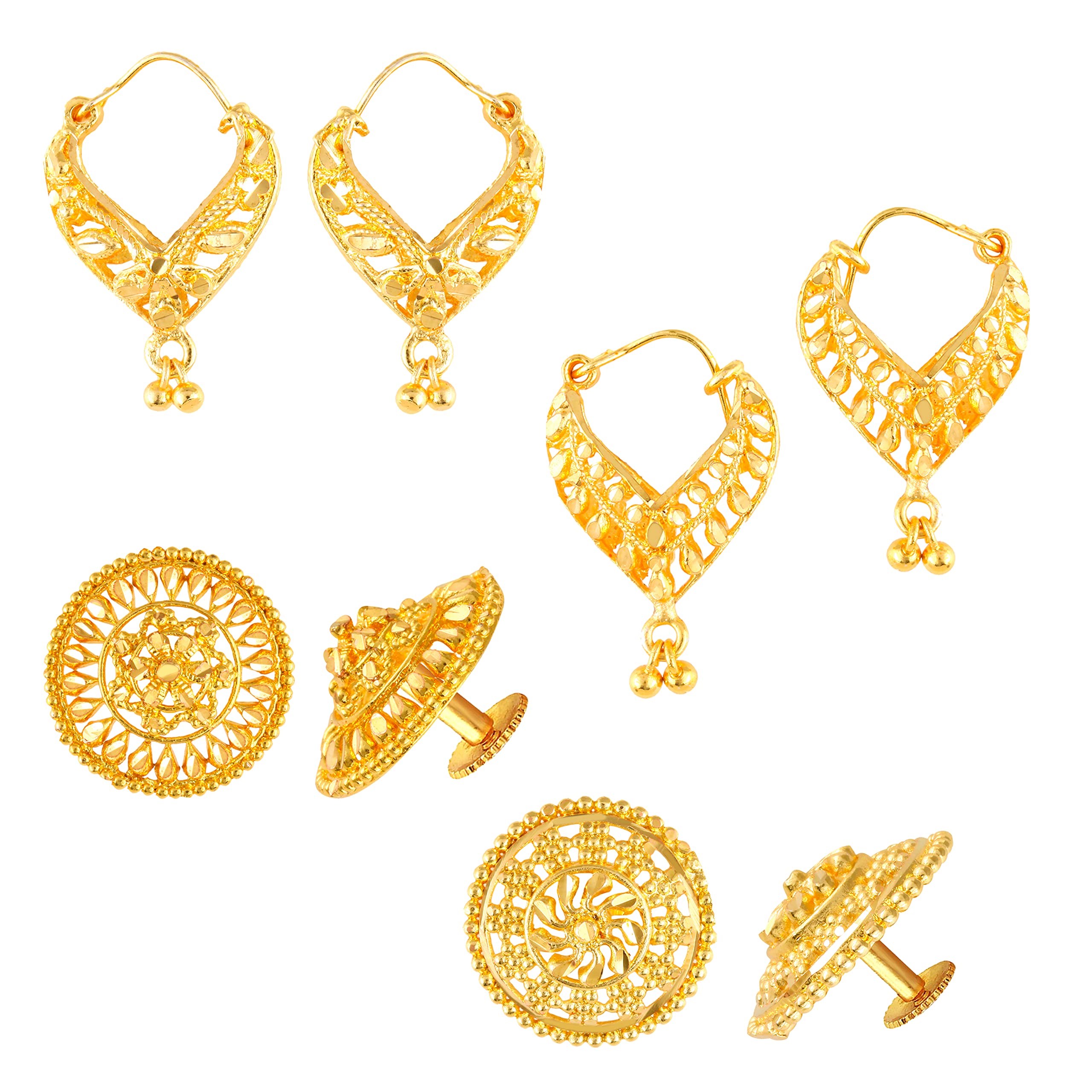 MEENAZ Traditional Temple 1 One Gram Gold 18k Copper Brass Ruby Meenakari South Indian Screw Back Studs Earrings Combo Set Pack Tops Stud For Women girls Latest -Ear rings combo-M151 (B0B8SN861D) Amazon Price History, Amazon Price Tracker