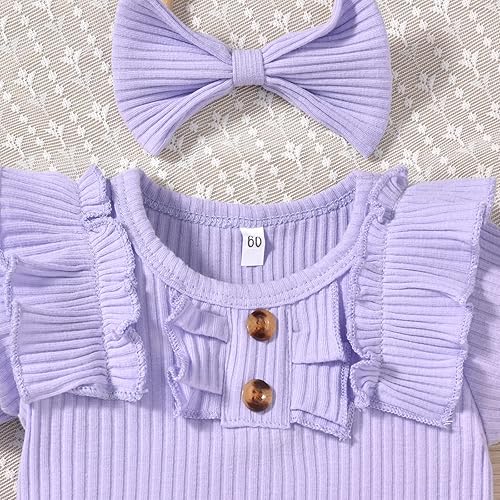 Miniatura 7 de Aalizzwell Body de manga corta para niñas y bebés, trajes acanalados