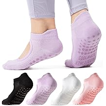 CoolMate Pilates Socks with Grips for Women, Yoga Socks, Crew Non Slip Women for Barre, Pilates Gifts for Women