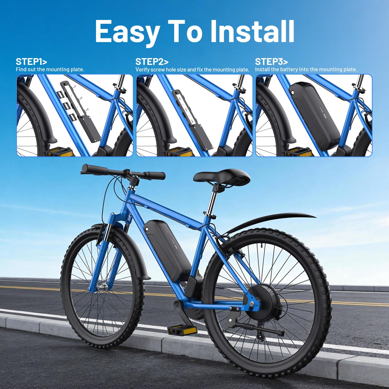 UPP (3-6 Días para Llegar) Batería Ebike 36V 20AH Batería de Bicicleta eléctrica para Motor de Bicicleta de 500W a 200W, batería de Iones de Litio Ebike