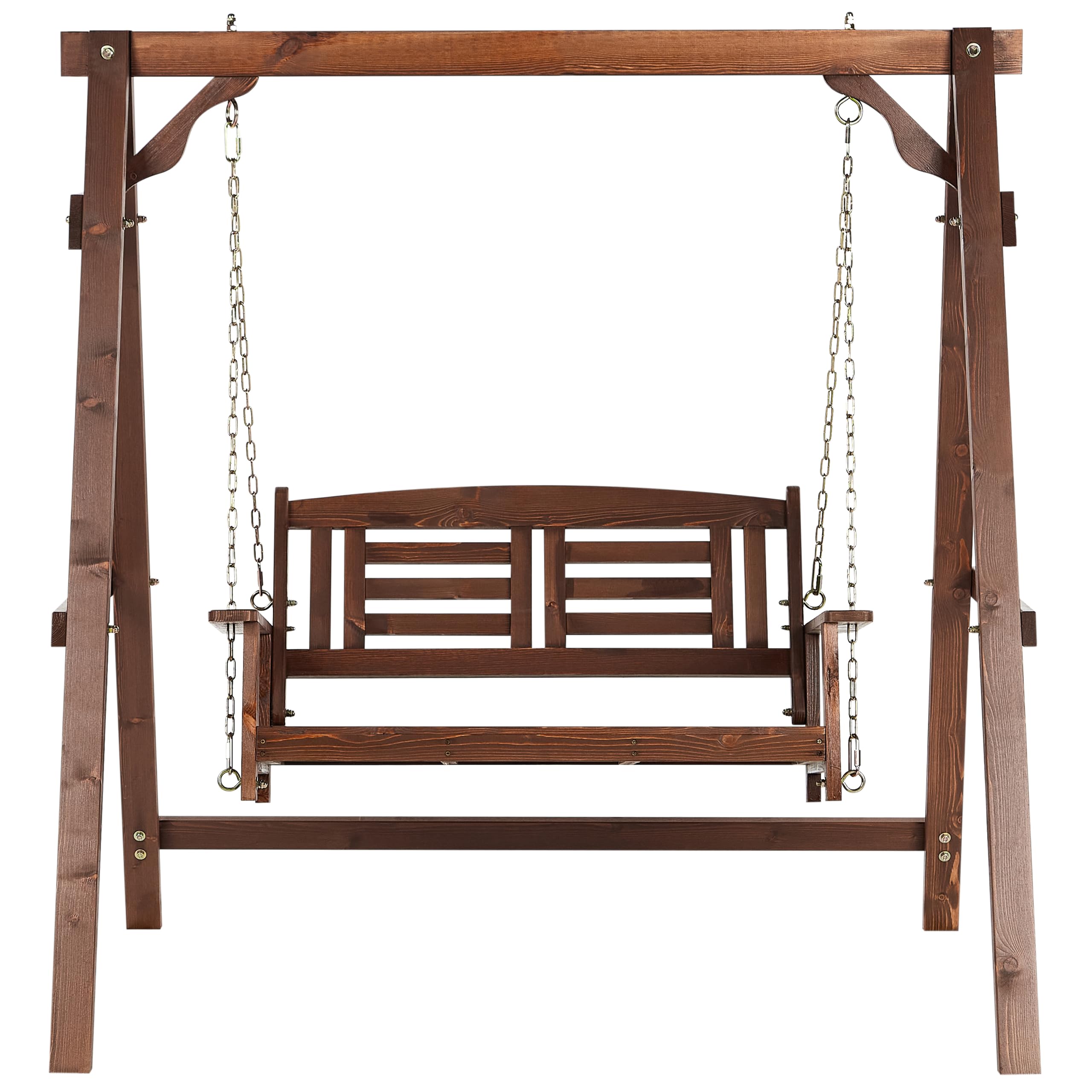 Columpio de jardín Tradicional rústico de Madera Maciza marrón Oscuro Nerito
