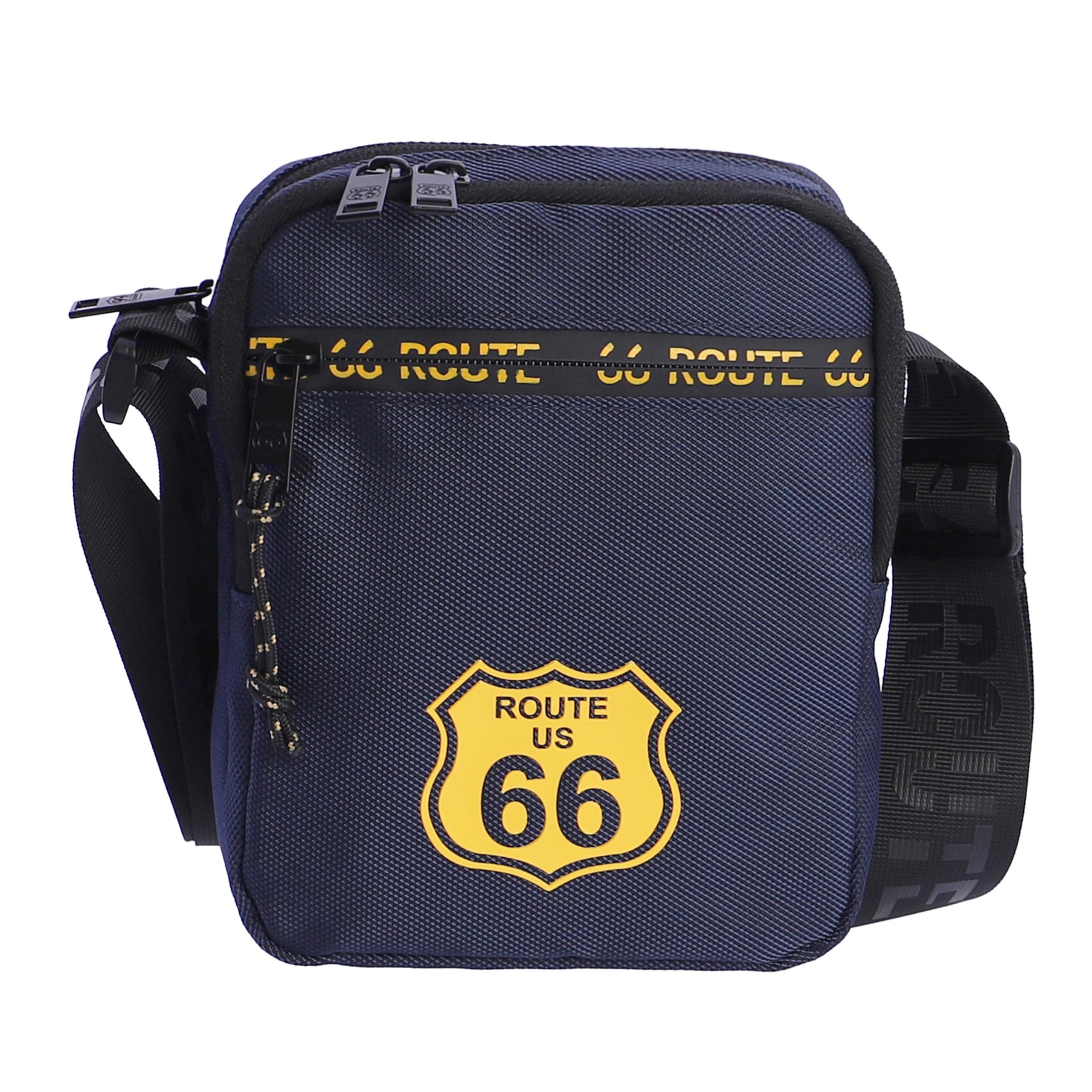 ROUTE 66 Men's Hector Shoulder Bag – Gift for Daily Use, Travel, Business, Navy, S