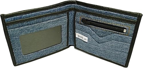 Miniatura 4 de Bijoux De Ja Monedero Billetera Billetera Pequeña Vaquera Azul Unisex, Mezclilla azul, Cartera francesa