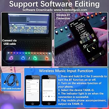Amazon.com: M-VAVE TANK-G Multi-effects Guitar Pedal, 36
