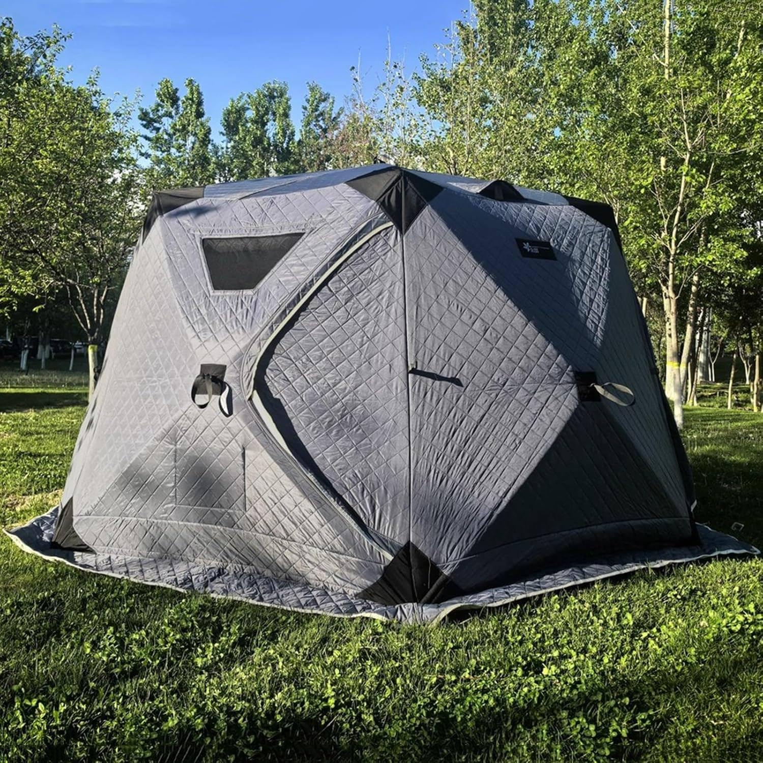 Namiot Wędkowania Na Lodzie Portable Pop-Up, Namiot Wędkowania Na Lodzie, Namiot Wędkowania Na Lodzie Pop-Up, Odporny Na Pogodę, Struktura Linkowa Pop-Up, Do Zimowego Kempingu I Wędkowania Black