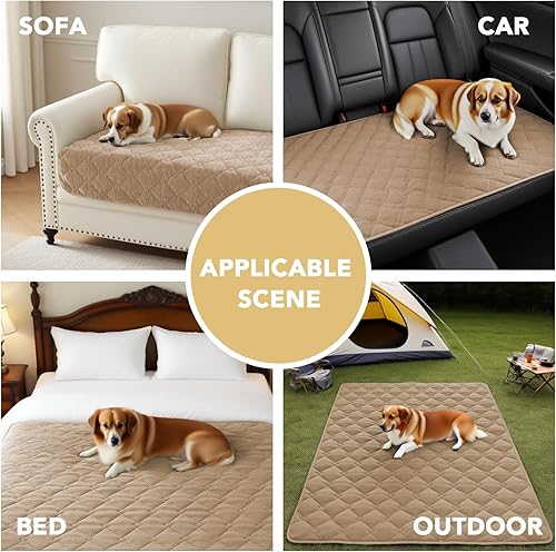 Miniatura 6 de H.VERSAILTEX Funda de felpilla para sofá de 3 cojines, antideslizante, lavable, con correa, funda protectora suave para perros, gatos, niños (36 x