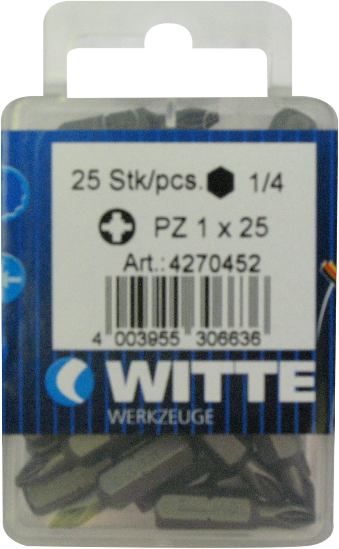 WITTE 427045-25 Puntas en cajita de plástico Largo 25 mm (PZ 1)