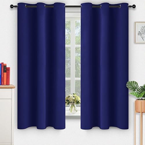 Kinryb - Cortinas opacas con ojales para oscurecer la habitación y aislamiento térmico para sala de estar y dormitorio