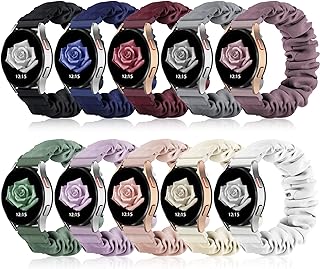 Compatible with Samsung Galaxy Watch 6 Band/Galaxy Watch 5 Band/Galalxy Watch 4 Band/Galaxy Watch Active 2/Galaxy Watch 5 pro Band 40mm 44m,20mm Quick Release Scrunchie Strap Stretchy Cute Elastic Replacement Fabric Band Women (10-Pack)