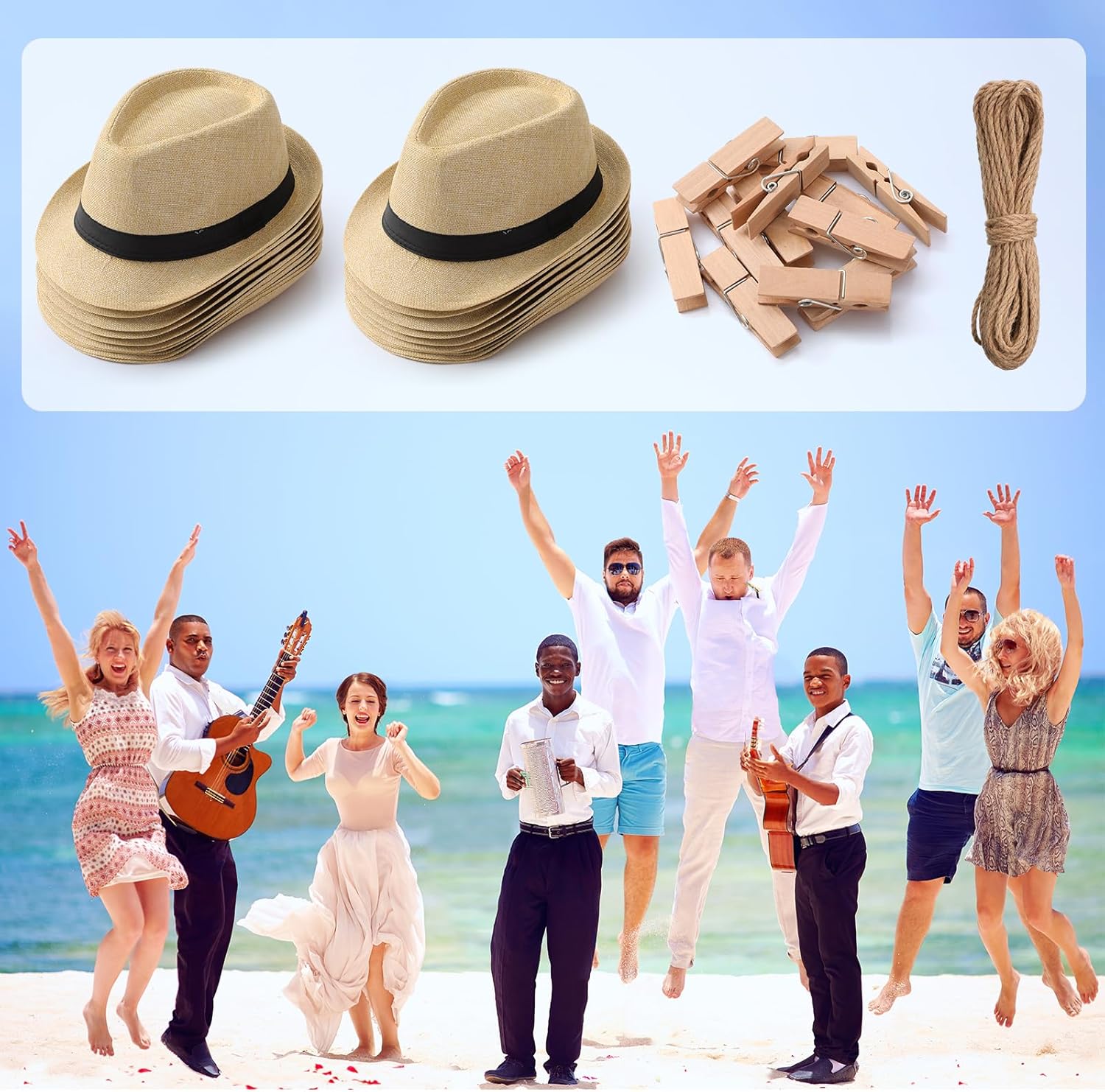 16 Pack Cuban Hats Bulk Cuban Hat Banners Havana Night Birthday Party Decoration Wedding Celebration for Men Women (Apricot)