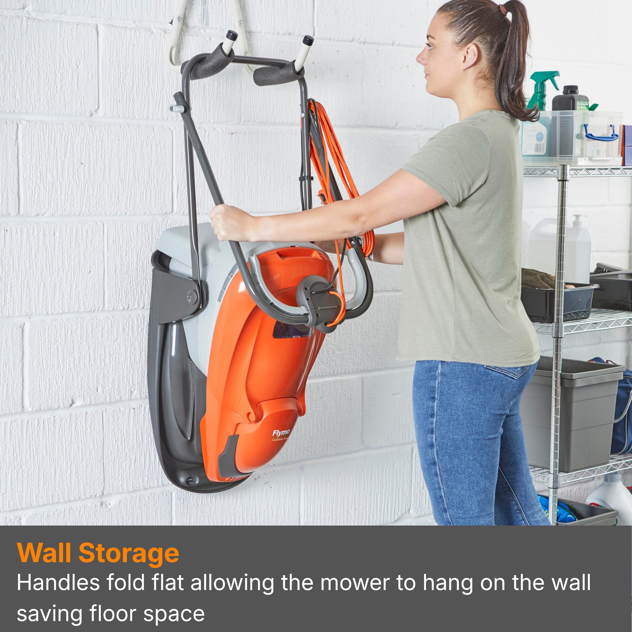 Flymo Cortacésped eléctrico Hover Vac 270, 1400 W, Ancho de Corte 27 cm, contenedor de césped de 15 L