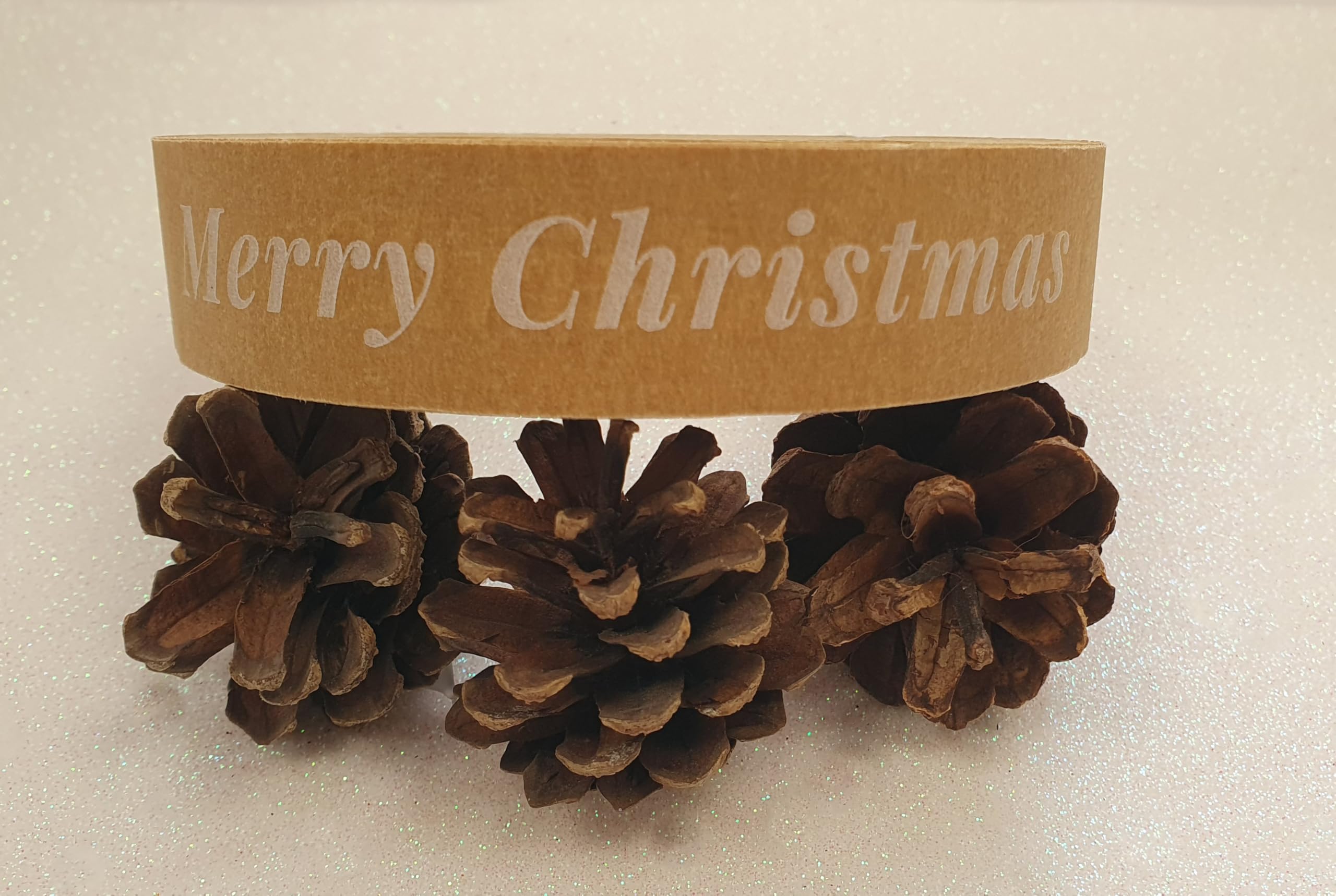 RIBBON WRITER 50m Christmas Craft Brown Paper Adhesive Tape - 6 Designs to Choose From. (Merry Christmas)