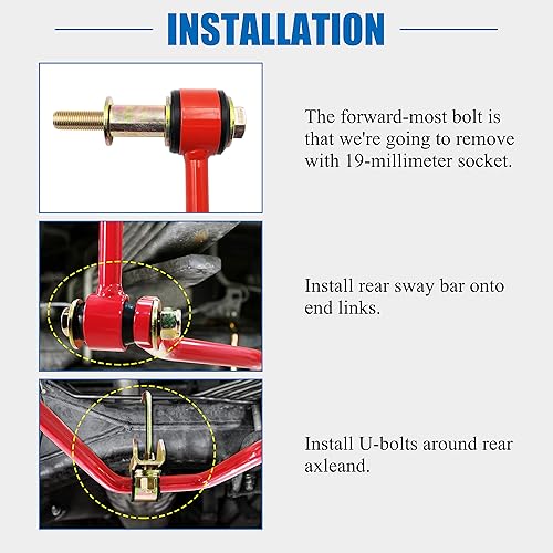 Miniatura 4 de MULAN Kit de barra estabilizadora trasera PTR11-34070 compatible con Toyota Tundra 2007-18 2019-21 Tundra todos los modelos