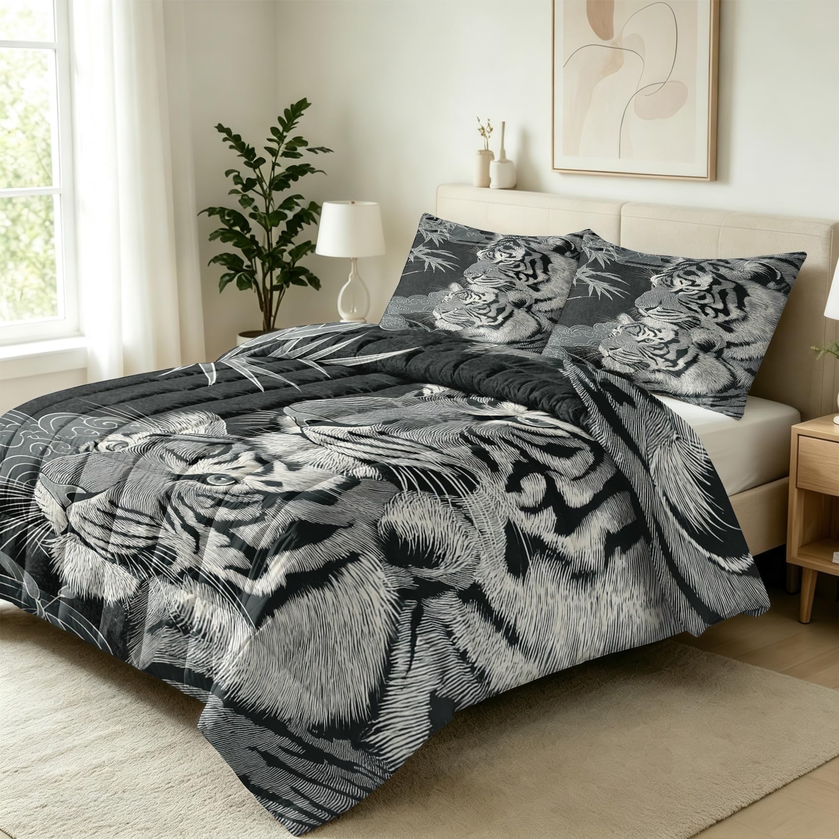 Tiger Bettdecke 220x240, 4 Jahreszeiten Bettdecken