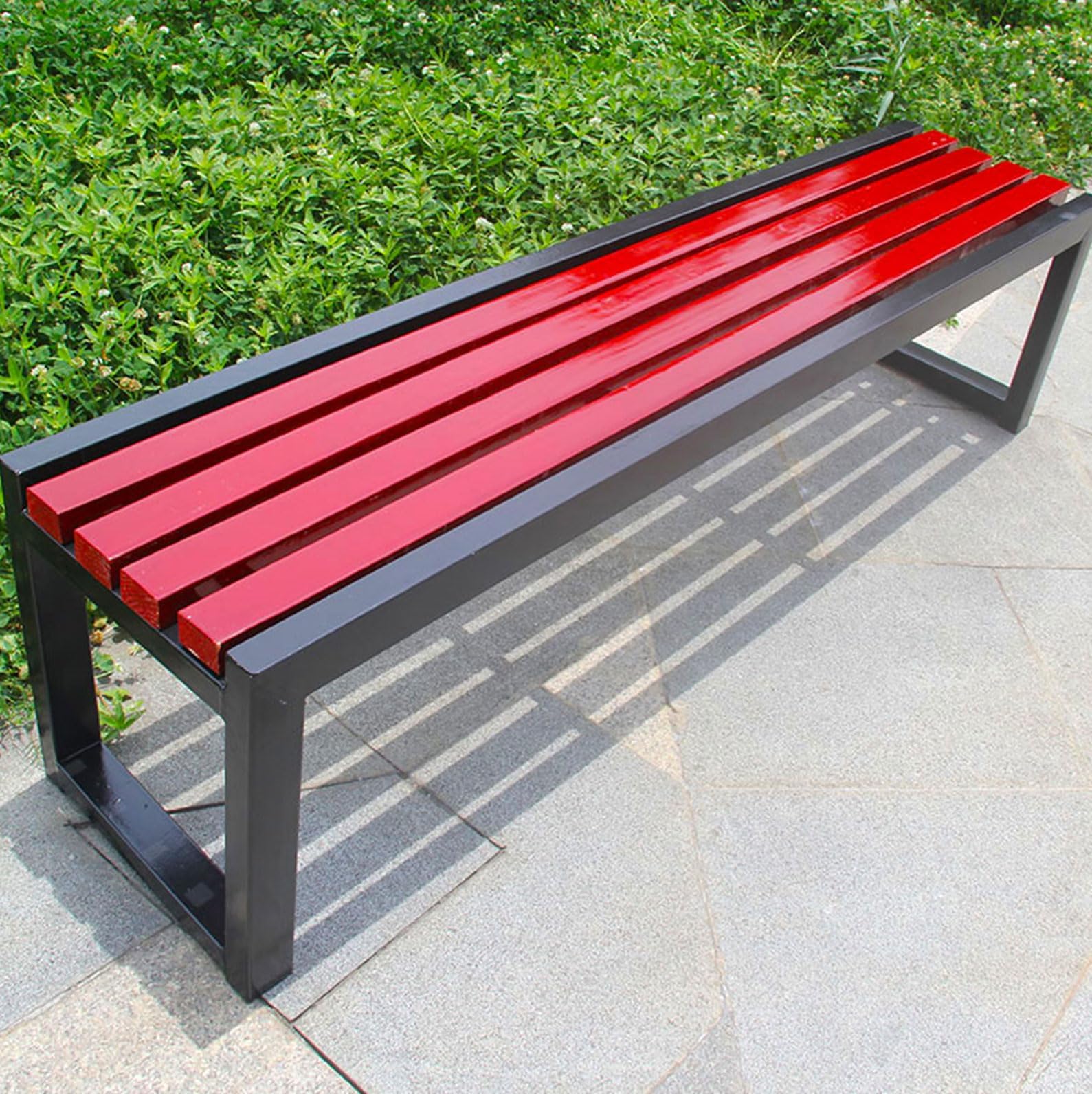 Hynbdes 3 Seater Wooden Garden Bench, Slatted Garden Bench, Indoor & Outdoor, Solid Garden Furniture Park Bench Hardwood, 300kg Load Capacity