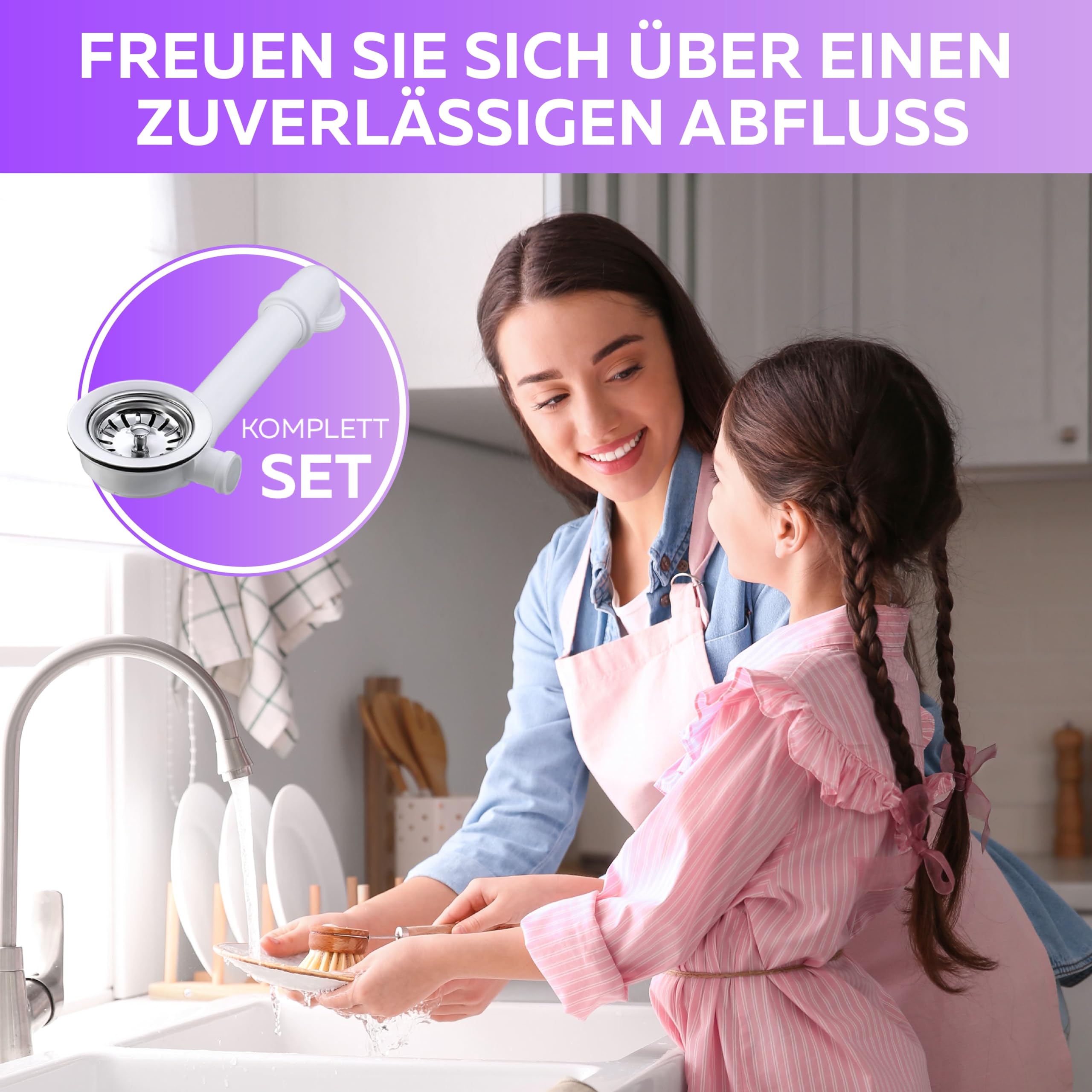 Bonde d'écoulement de cuisine avec bonde à tamis 114 mm (3 1/2") avec coude d'évacuation – 1 1/2" pour raccord de siphon