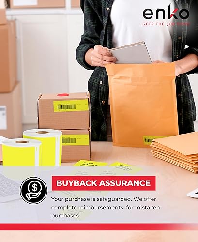 Miniatura 6 de enKo - 6 rollos, 1800 etiquetas térmicas directas Amarillo compatible con etiquetas Dymo 30256  Etiquetas adhesivas (2-516 x 4 pulgadas) Uso con