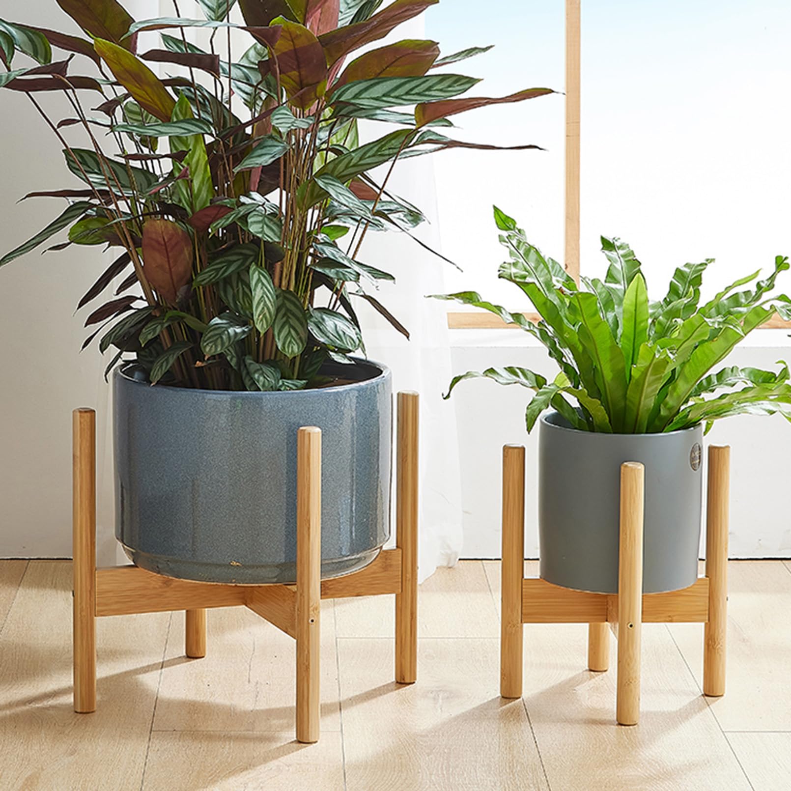 Supporto Per Piante Da Interno Regolabile In Bambù Ecochre: Porta Vaso Moderno Con 40 Etichette, Cazzuola E Attrezzi Per Giardinaggio - 3