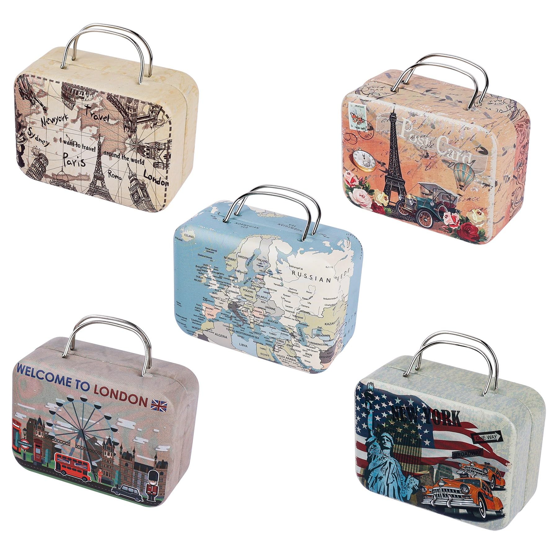 Scatola Metallica Vintage Rettangolare 18.8x13.8x3.8cm - Per Gioielli, The, Candele, Fai Da Te