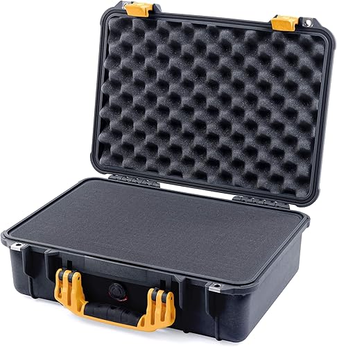 Miniatura 3 de Pelican Estuche de color Nuevo Negro y Amarillo 1500 con Espuma.