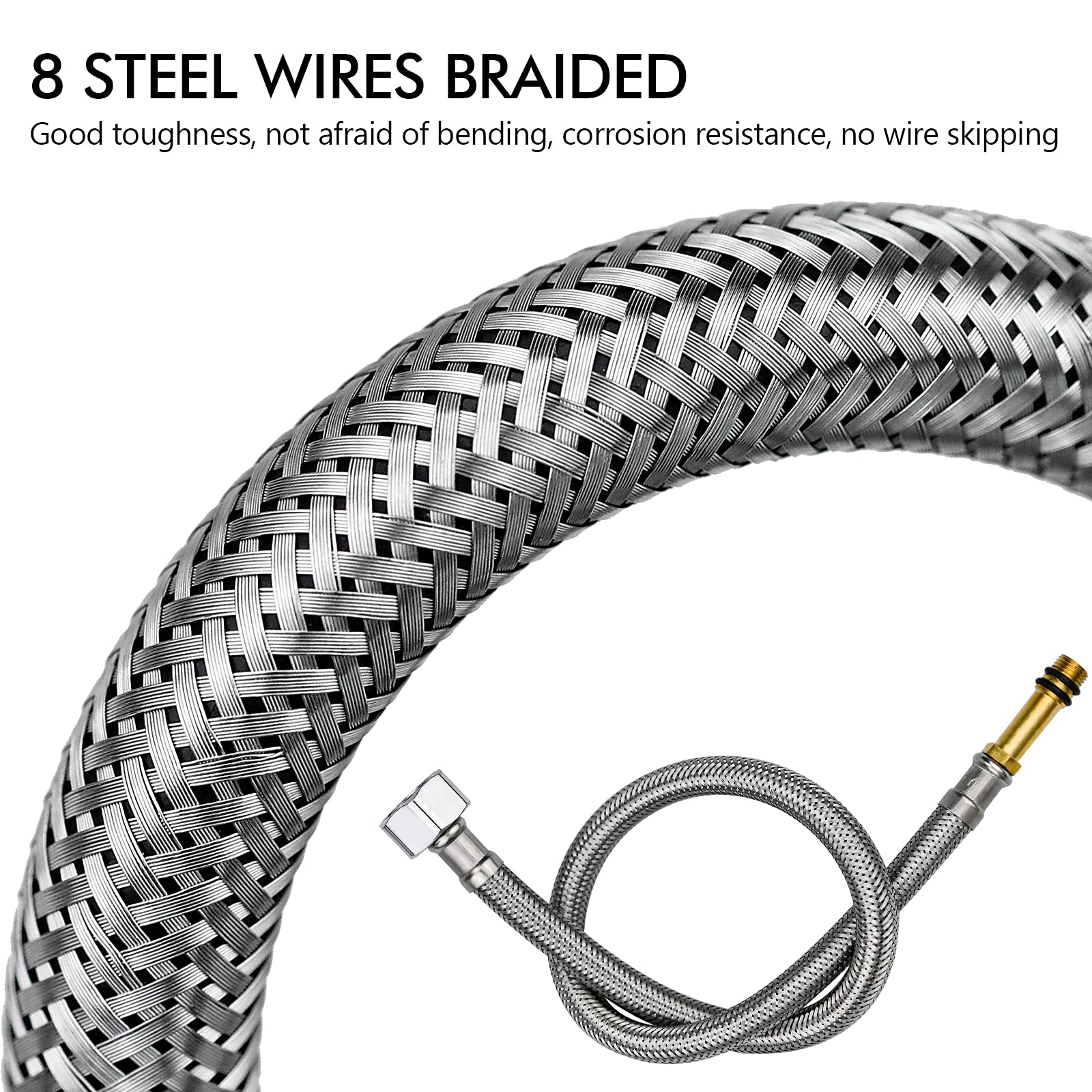 KONTONTY Brauseschlauch Verlängerung - Edelstahl Duschschlauch Für Mischbatterie