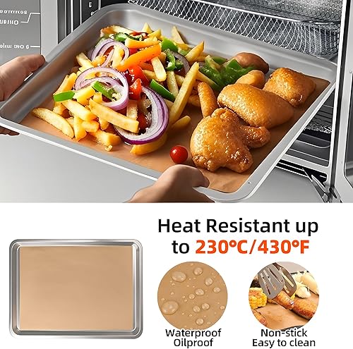 Miniatura 2 de Forros para freidora de aire Midea Flexify para puerta francesa, tostadora, horno, freidora de aire, combo de 100 piezas, papel pergamino desechable