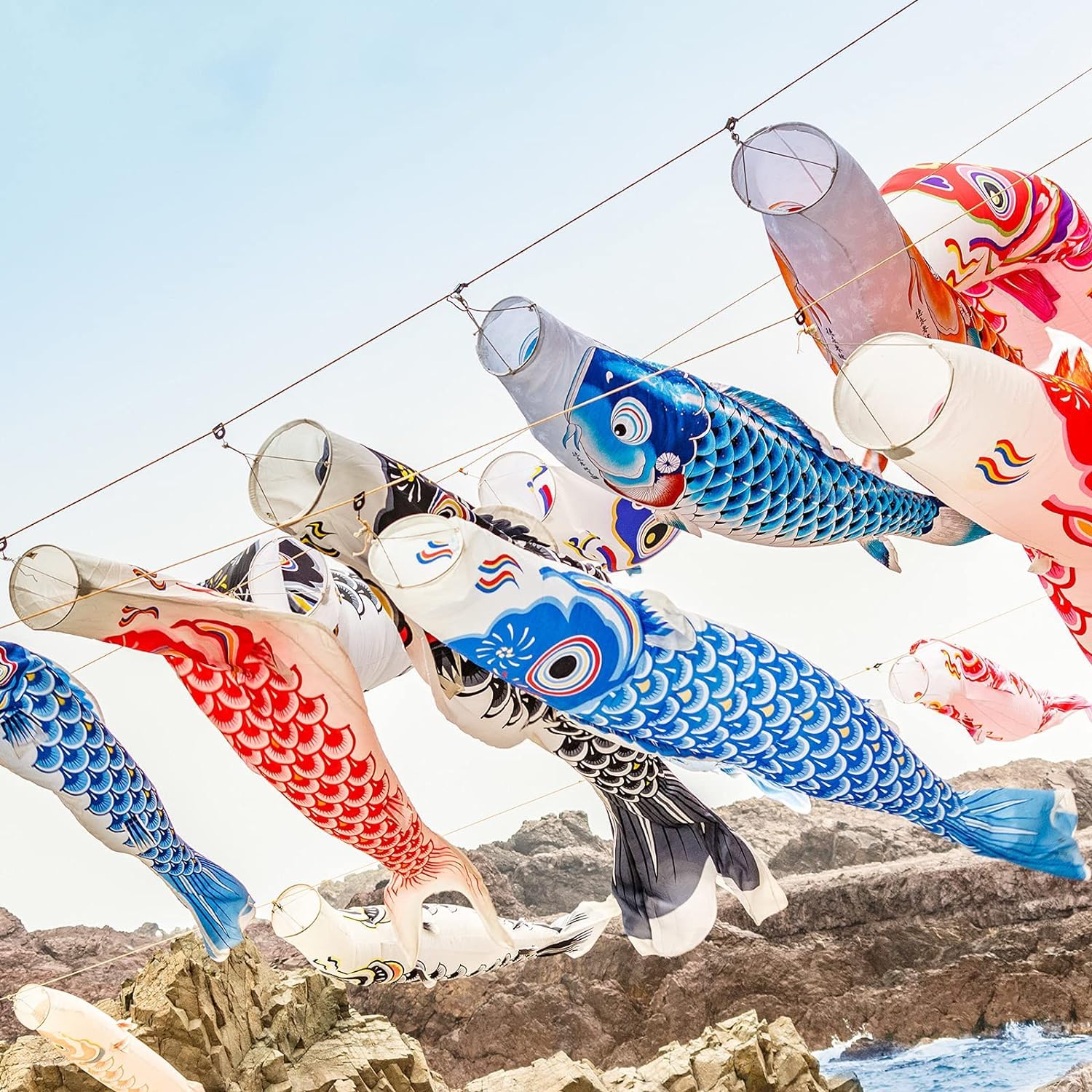 Amazon | 鯉5匹 鯉のぼり ベランダ ミニ ベランダこいのぼり ミニ
