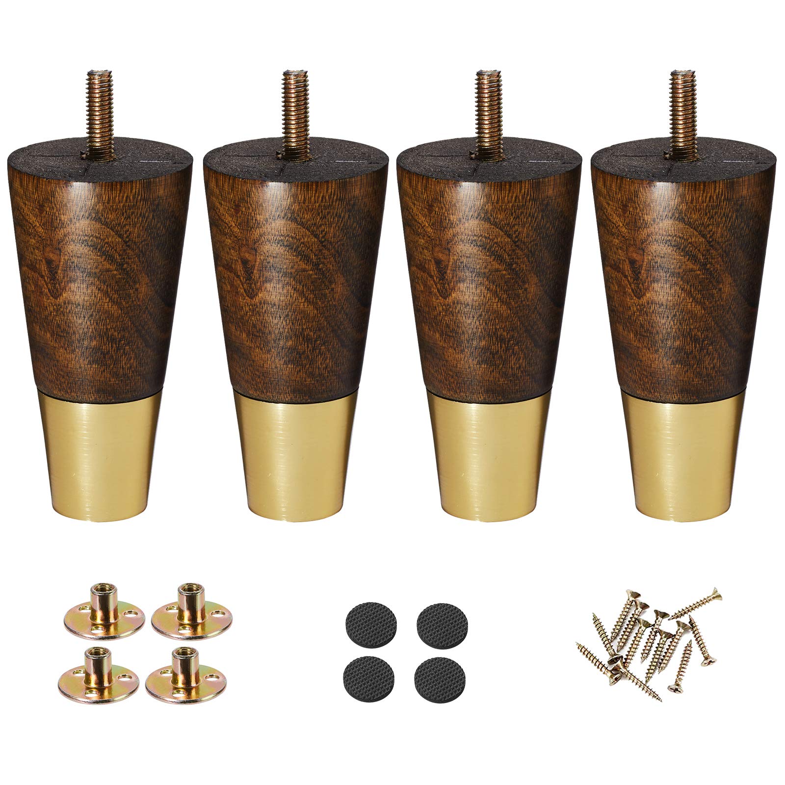 Buy Solid Wood Furniture Legs, 5 inch Couch Legs, Sofa Legs Set of 4