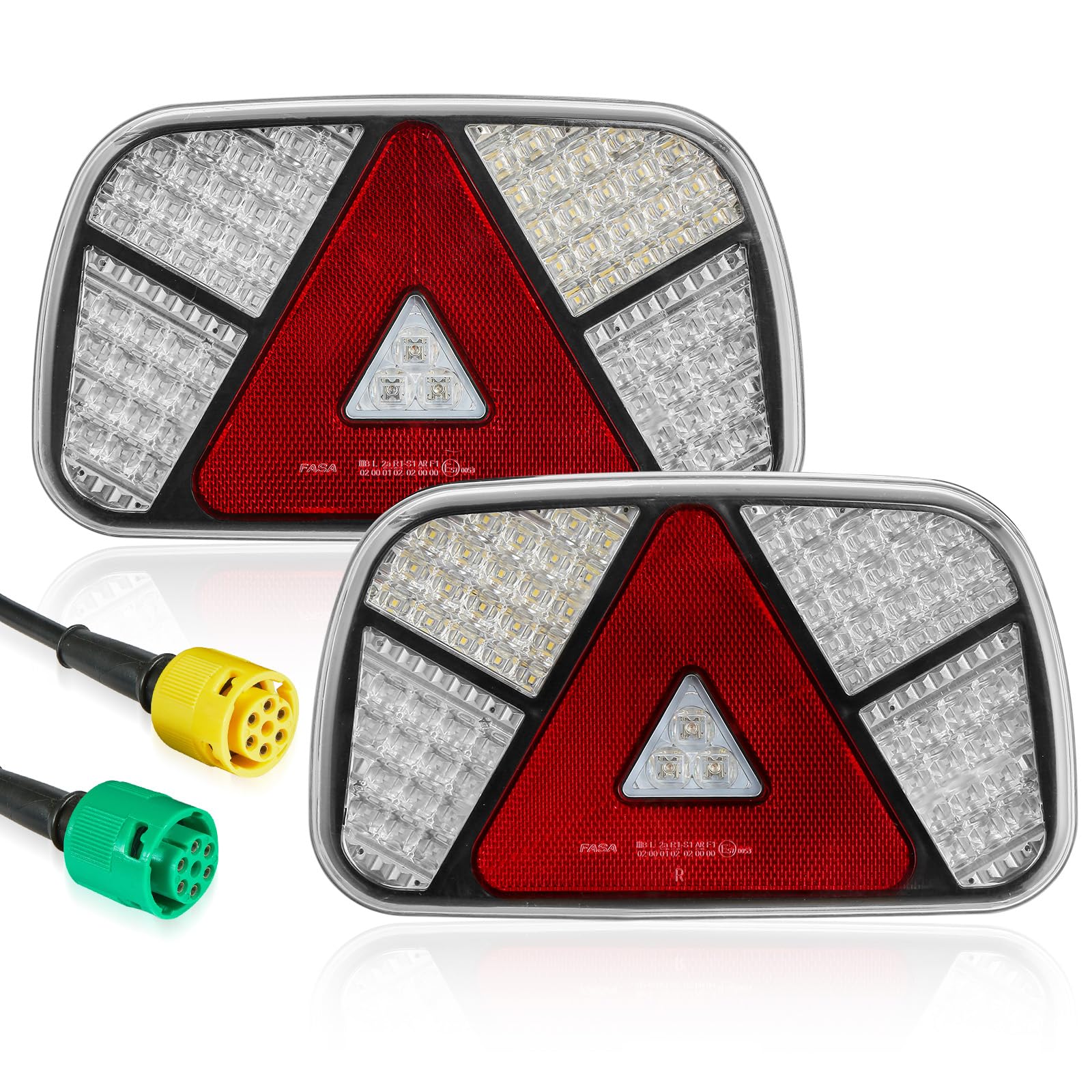 12 V LED-Rücklichter für Anhänger, mit 5-poligem Bajonett-Stecker, 12 V Kombi-Rücklichter für Anhänger, LKW, Wohnwagen, Landmaschinen