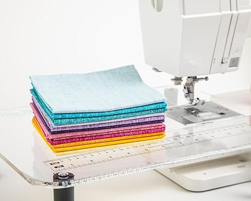 Miniatura 3 de Connecting Threads Kit de edredón para principiantes (40.5 x 56.5 pulgadas), triángulo medio cuadrado divertido (tono cambray)