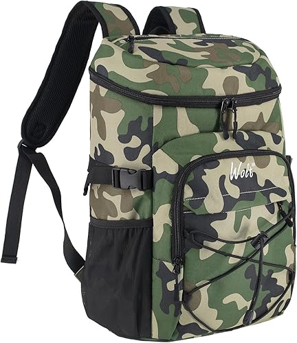 WOLT Mochila enfriadora, 24 latas aisladas, a prueba de fugas, ligera y suave, enfriador de camping, enfriador de playa de gran capacidad, mochila