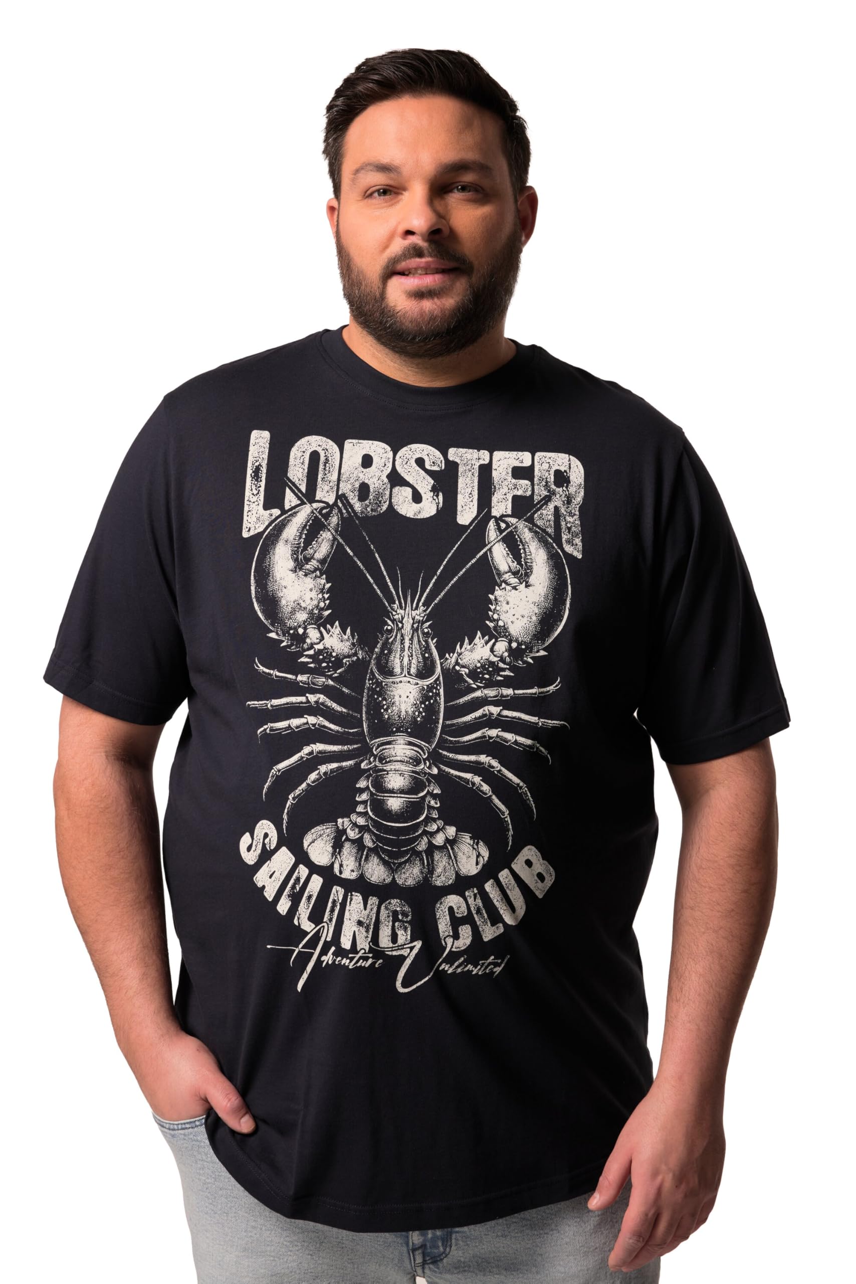 Men Plus Herren große Größen Übergrößen Menswear L-8XL T-Shirt, Halbarm, Print 839685