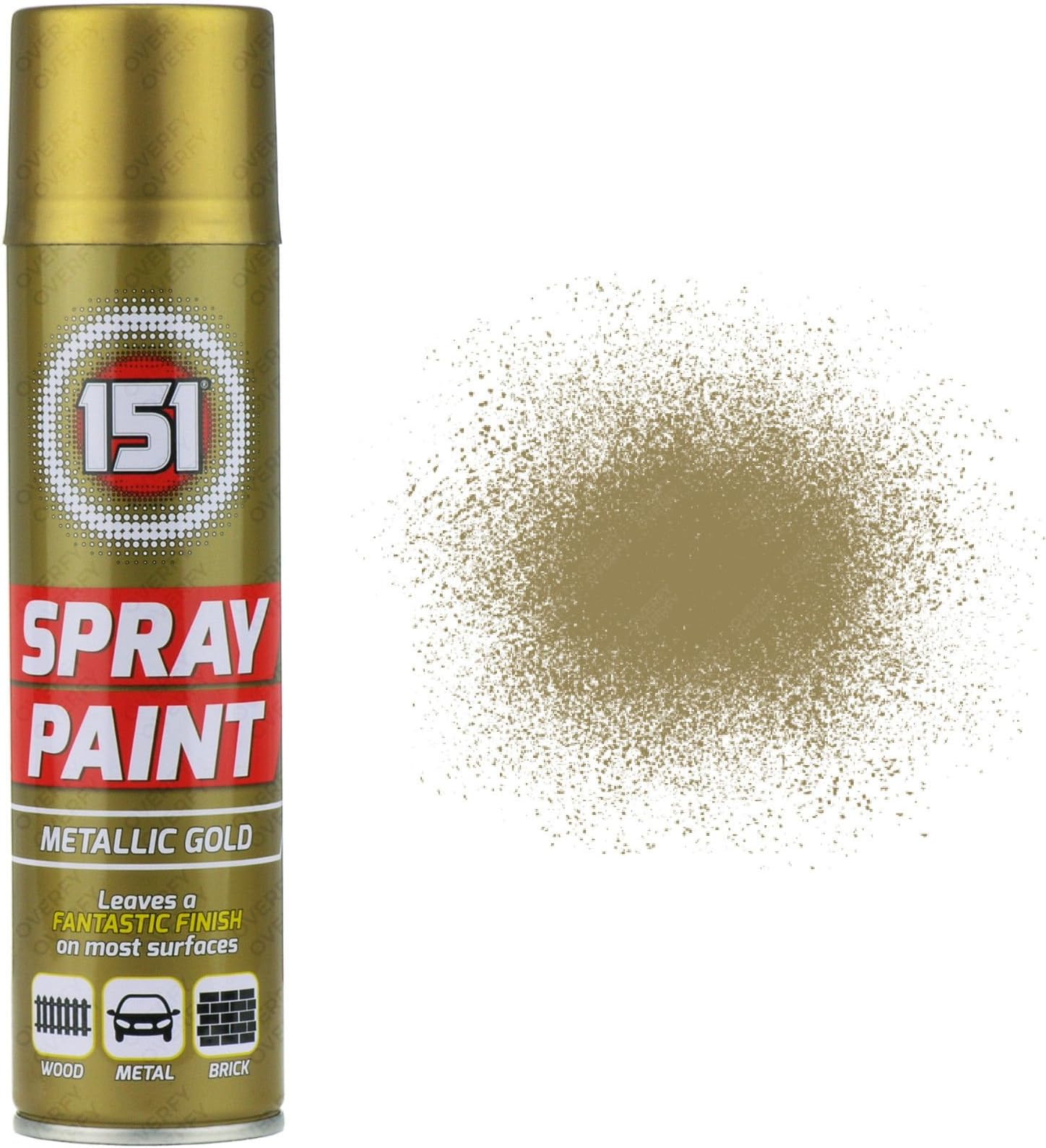 Lifestyle Online Scotland 1 x 250ml 151 Metallic Gold Aerosol Paint Spray Cars Wood Metal Walls Graffiti