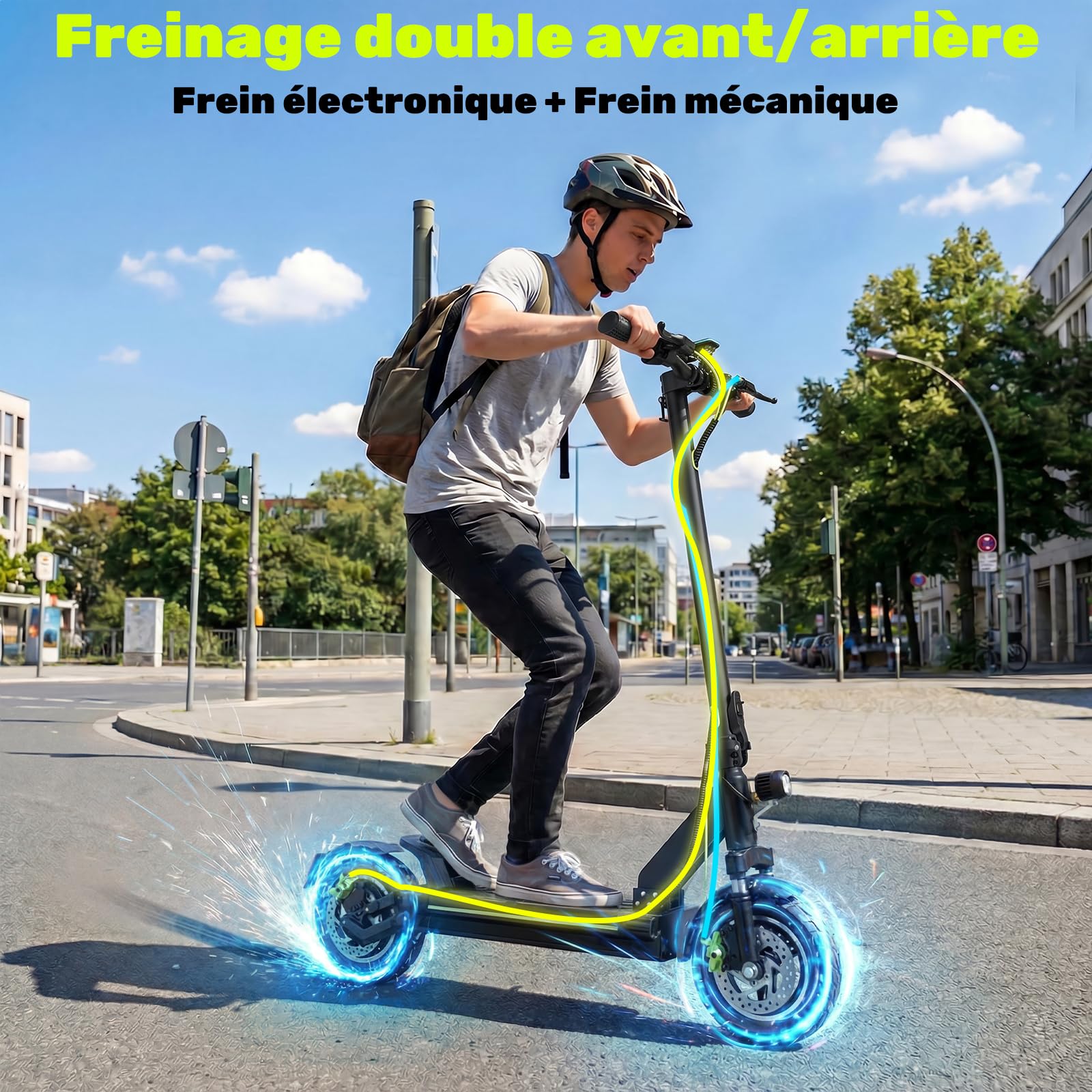 Trottinette Électrique Adulte Puissante Tout-terrain, Moteur 2000W Autonomie jusqu’à 80 km, Batterie 48V (13Ah / 18,2Ah / 20,8Ah), Double Suspension, Antivol, Trotinette Electrique Adulte Ultra Legere