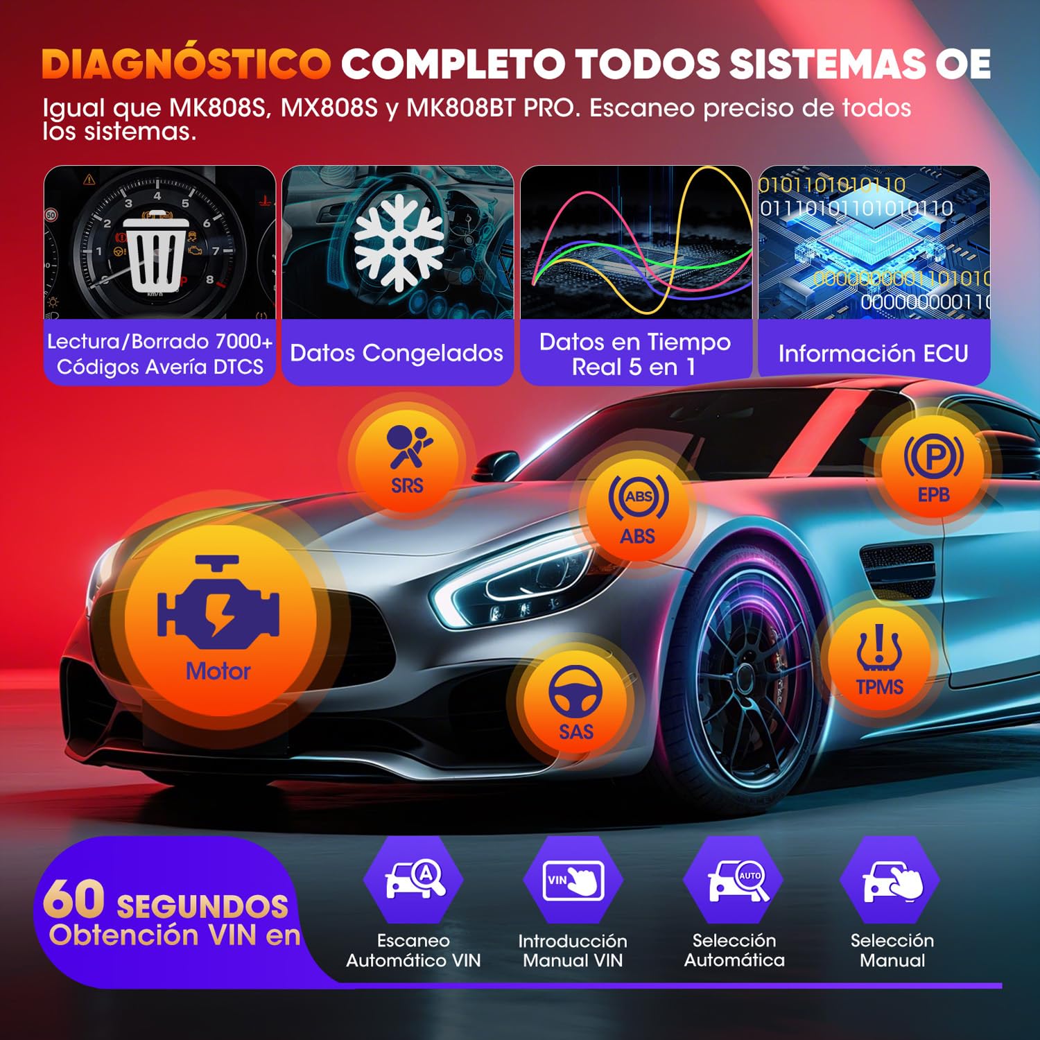 Autel MaxiDIAG MD906 Pro Diagnosis Coche Multimarca, 11 Servicios, Can FD | Sin Suscripción, Escáner para Coches MD906PRO 2026, Bluetooth Lite de MK808S MX808S Maquina Diagnosis Multimarca