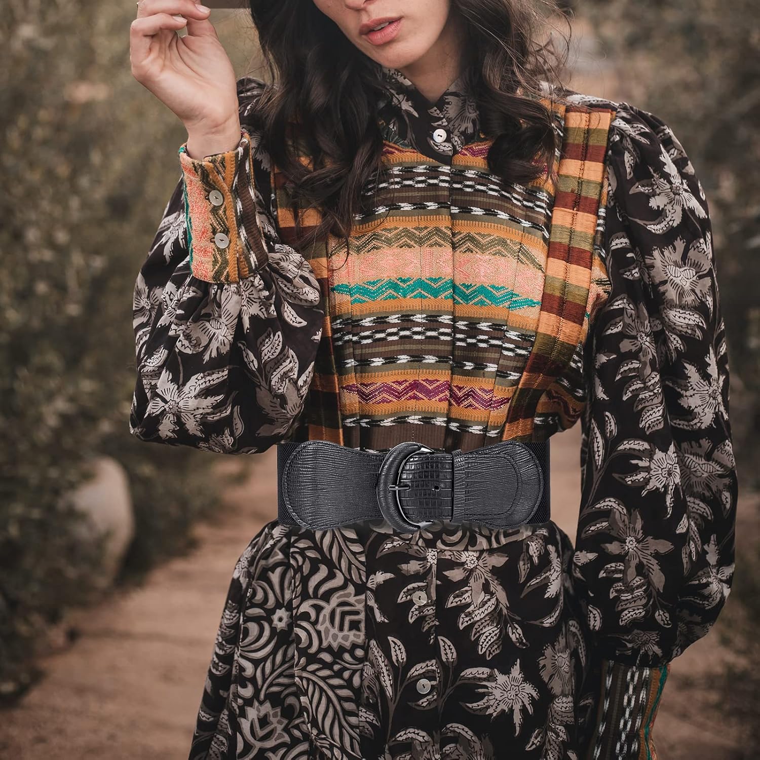 Valleycomfy 3-Piece Women's Elastic Wide Dress Belts - PU Leather, Stretchy, Vintage Waistband - Image 7