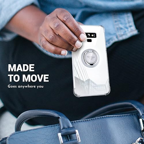 Miniatura 5 de Silverback Funda transparente para Galaxy Note 9 con soporte de anillo, TPU suave que absorbe los golpes, a prueba de golpes, para Samsung Galaxy
