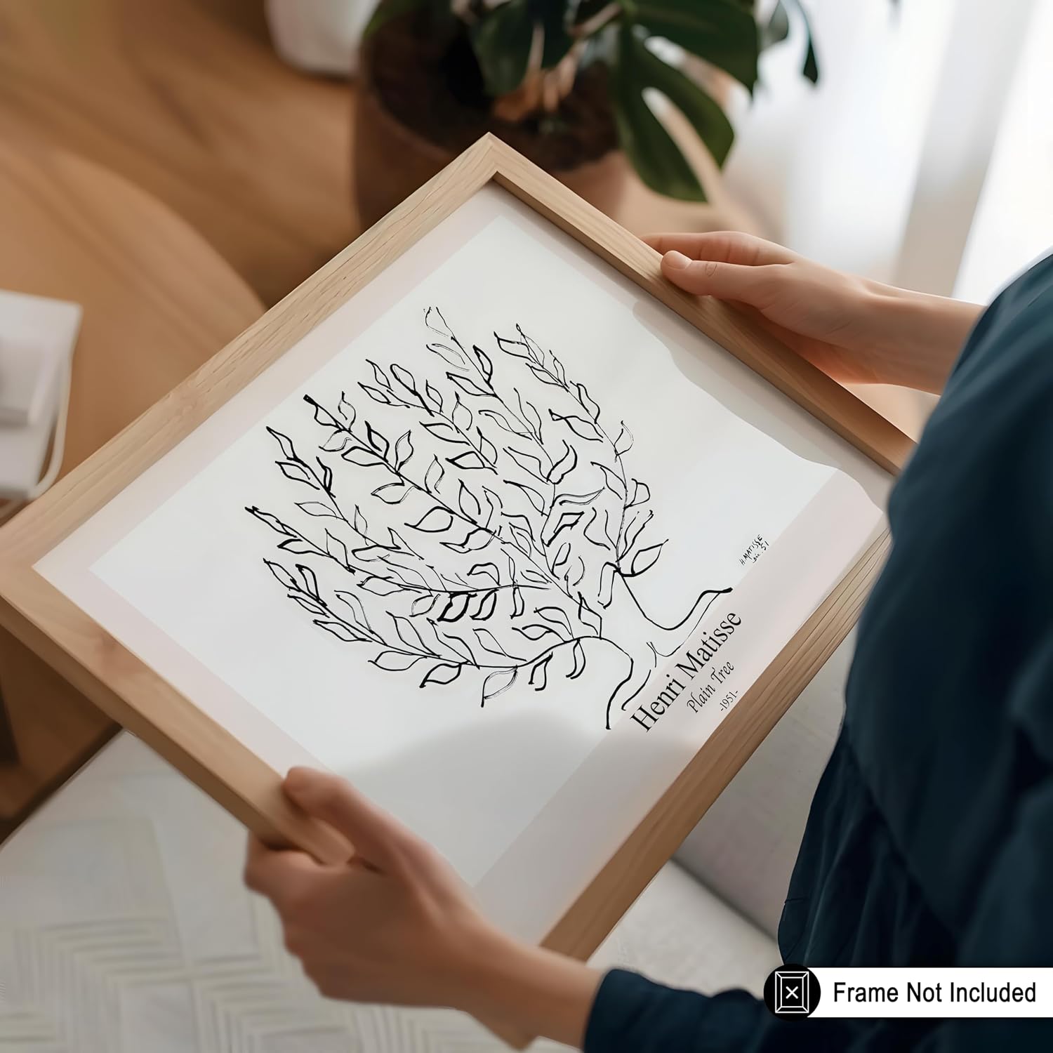 Poster Master Vintage Henri Matisse Poster - Retro Plain Tree Print - Drawing Art - Black and White Illustration - Minimal Piece - Office or Bedroom Decor - 8x10 UNFRAMED Wall Decor