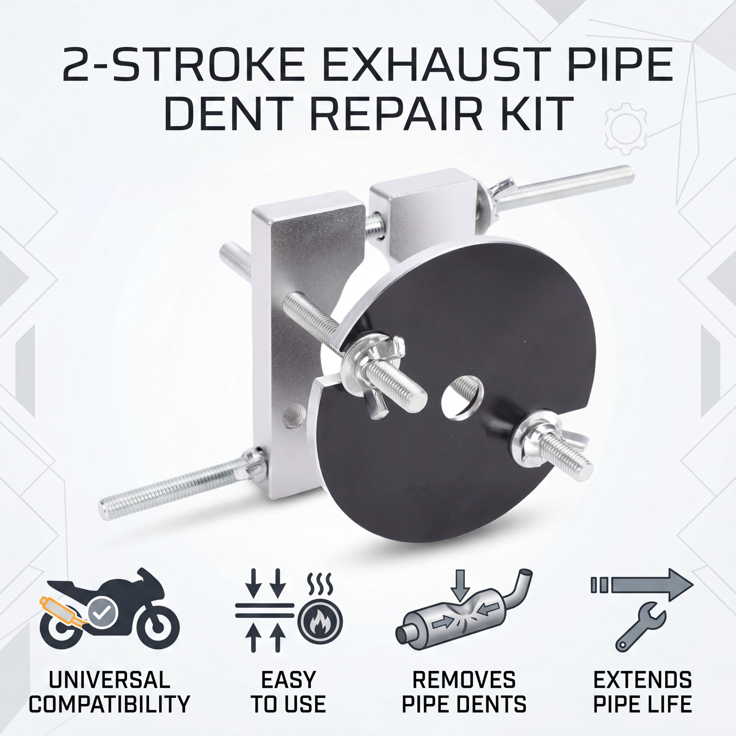 Kit de Reparación de Abolladuras de Escape de 2 Tiempos, Herramienta de Eliminación de Abolladuras de Tuberías de Motocicleta de Alta Resistencia para TE TC 125 250 300, Material Metálico,