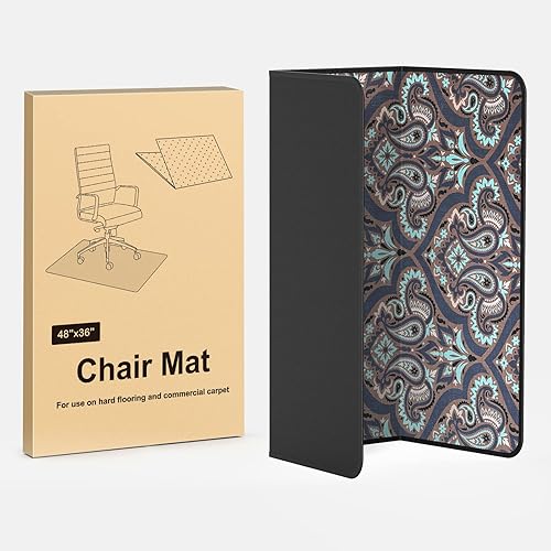 Miniatura 3 de Tapete para silla de oficina resistente para alfombras y suelos de madera dura, tapete decorativo de 48 x 36 pulgadas, tapete para silla de