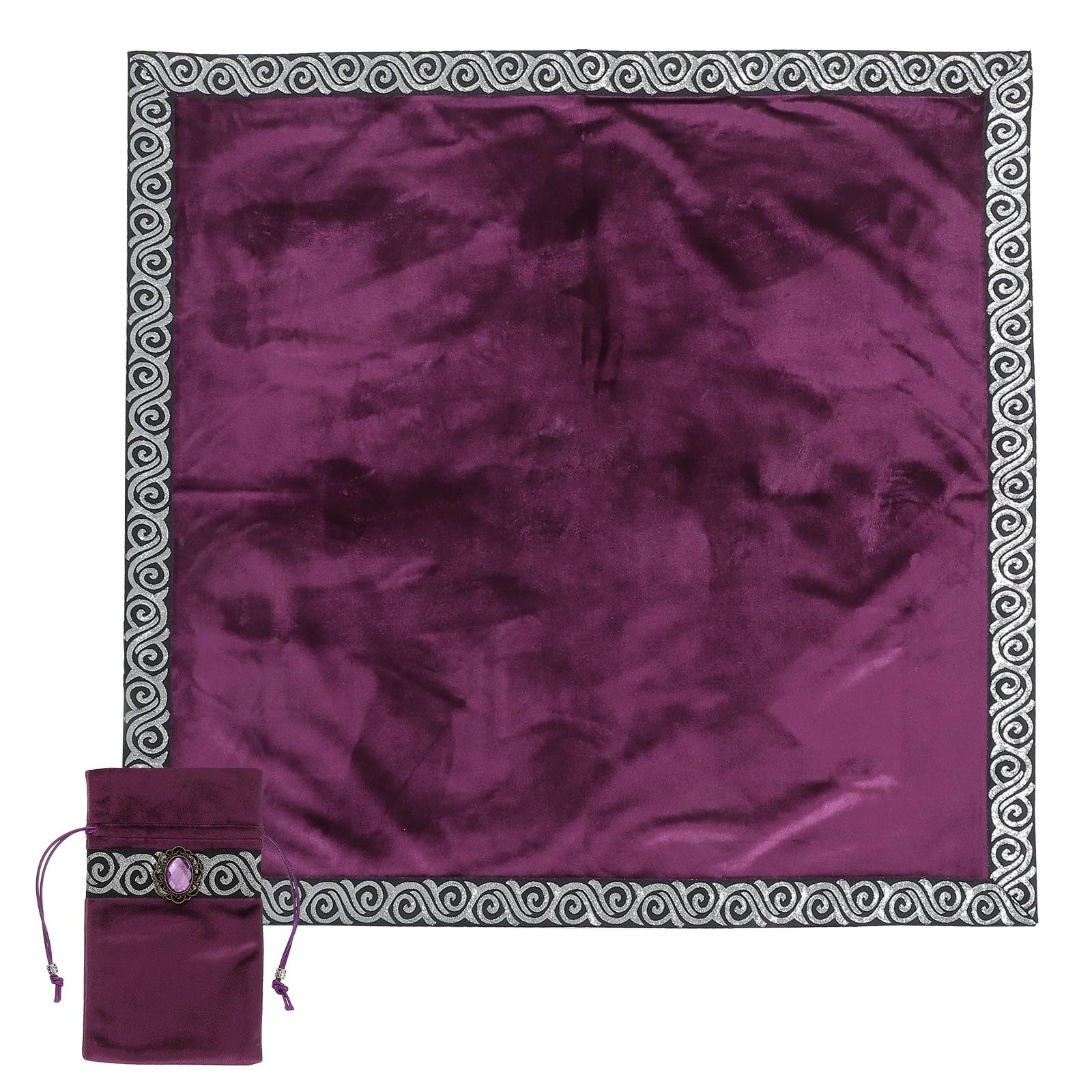 Nappe en velours pour cartes de tarot pourpre tapis astrologie 66x66