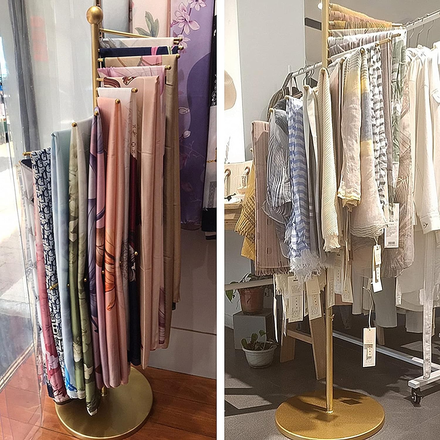 Appendiabiti A Spirale Autoportante In Metallo - Supporto Per 30 Cravatte, Sciarpe E Accessori (Oro) - Foto 10