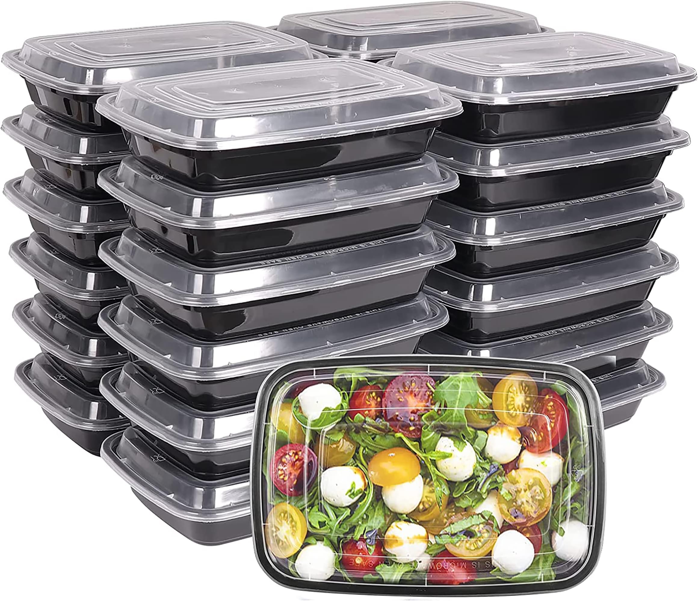 ELONSEY 15 Pcs Meal Prep Containers 32 Oz Food Storage Boxes with lids, One Compartment (BPA-FREE) Food Containers, Lunch Box, Reusable, Disposable, Microwavable and Freezable (Meal Containers 15 Pcs)