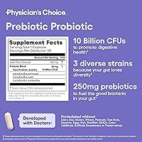 Vista 6 de Physician's CHOICE Prebiótico-probiótico - Probióticos multicepa y prebióticos sinérgicos - Diseñado para la salud digestiva, apoyo al microbioma
