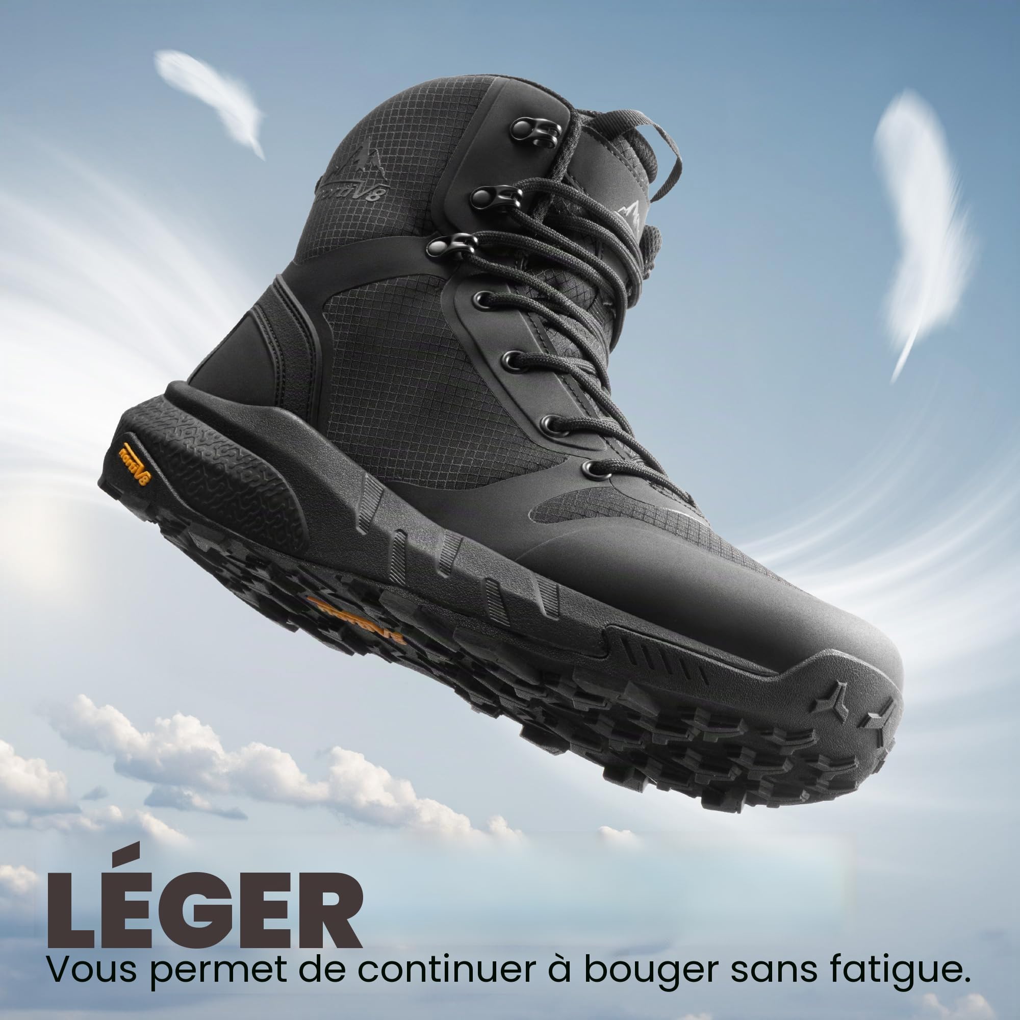 NORTIV 8 Homme Botte Tactique Militaire,Légère et Confortable,Bottes de Combat pour Moto et Randonnée Travail