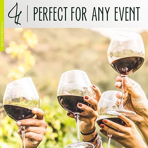 Miniatura 3 de G Francis Juego de copas grandes de vino rojo de 4 a 20 onzas con borde inclinado con tallos largos para beber copas de vino de cristal