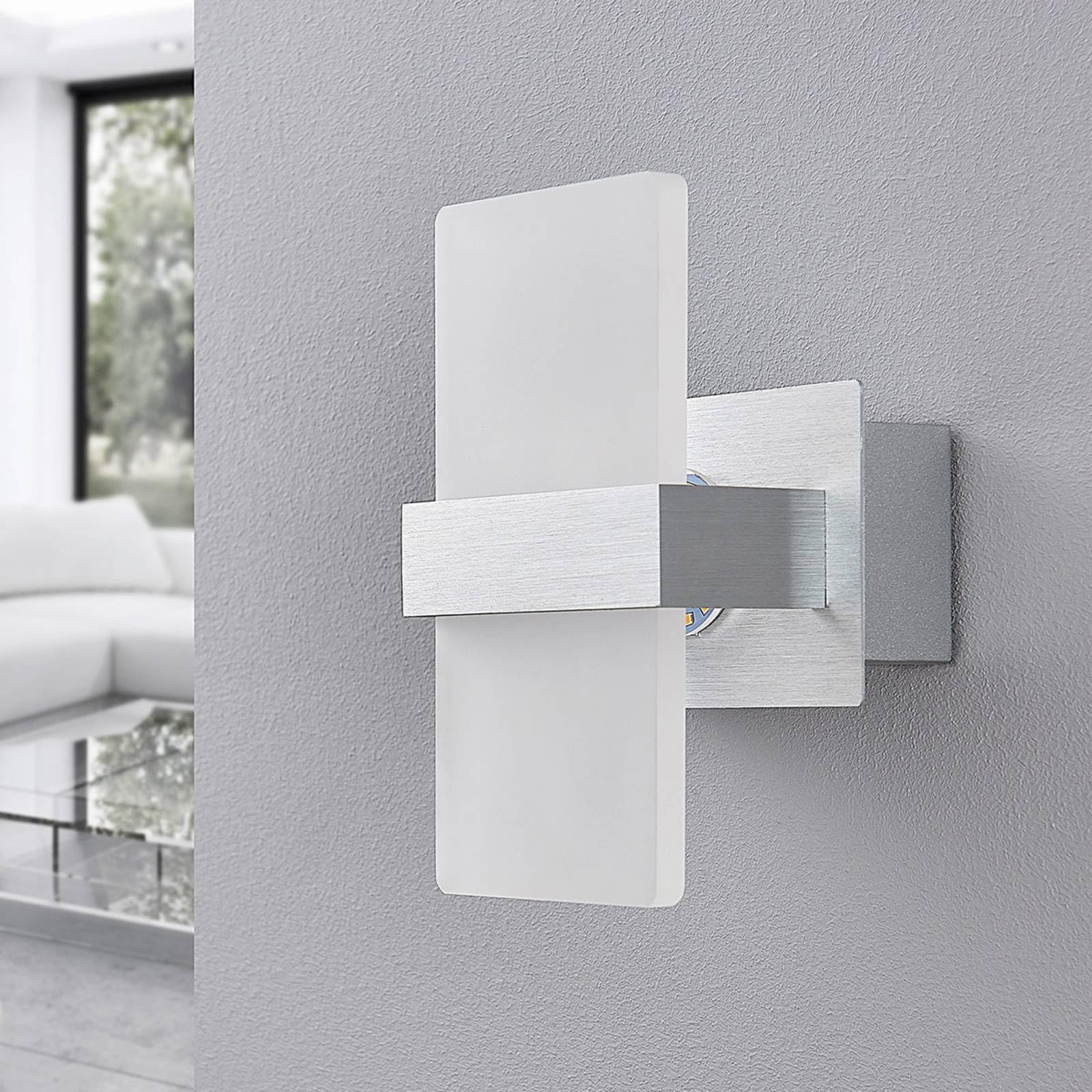 Lindby Bombillas LED aplique de pared interior en blanco satinado, aluminio