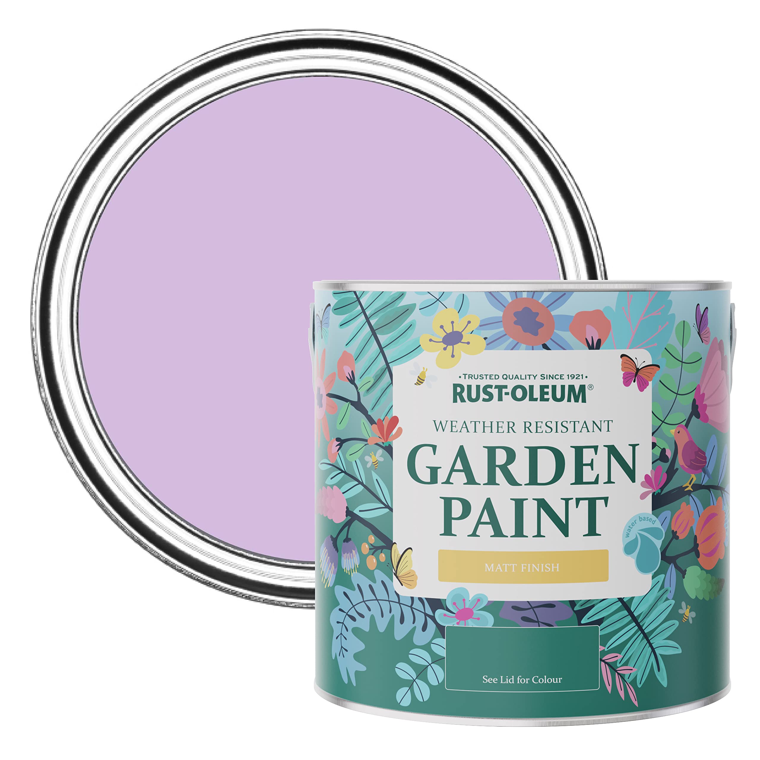 Purple Mould-Resistant Garden Paint In Matt Finish - Violet Macaroon 2.5L 5013296668125